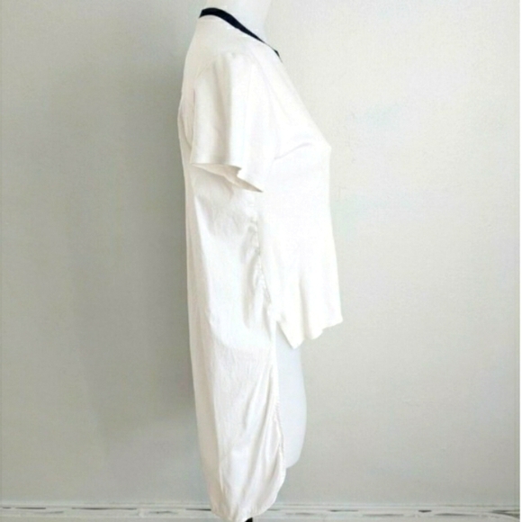 🌱 MONSE High-Low Crew Neck T-Shirt White Sz XS - Picture 4 of 8